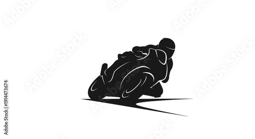 Stylized Black Motorcycle Illustration for Automotive Enthusiasts