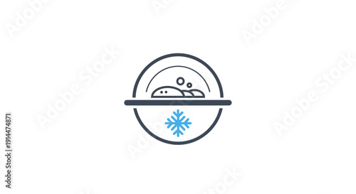 Frozen food refrigeration concept icon.