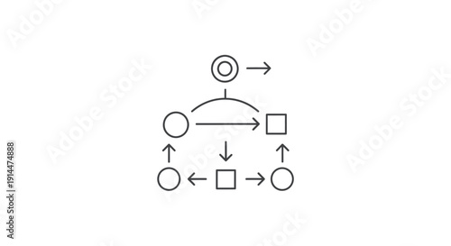 Flowchart diagram with arrows and shapes.