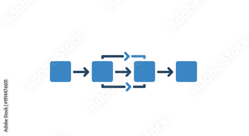 Blue boxes with arrows flowchart.