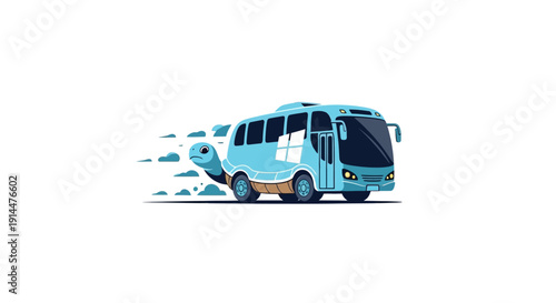 Blue Bus Vehicle Transportation Speed.