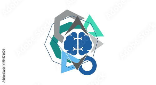Blue Brain Logo Design Element.