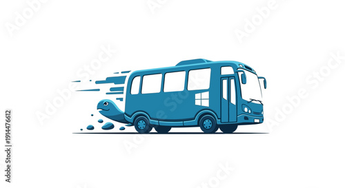 Blue Bus Vehicle Transportation Travel.