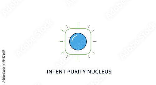 Blue Circle Icon with Radiating Lines.