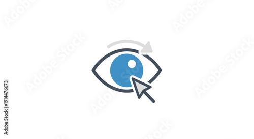 Blue eye with computer cursor.