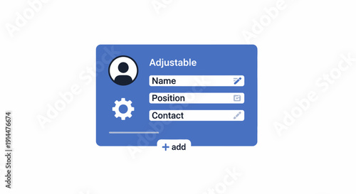 Blue Form with Settings and Fields.