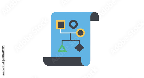 Flowchart on blue background illustration.