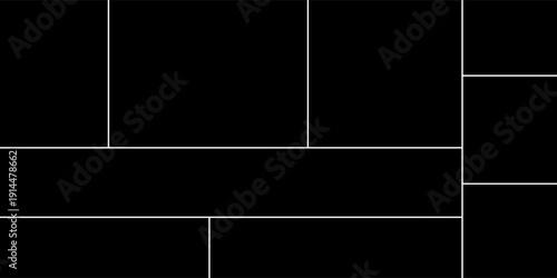 Vector empty photo frame. Collage template for 11 pictures. Frames for memory, etc