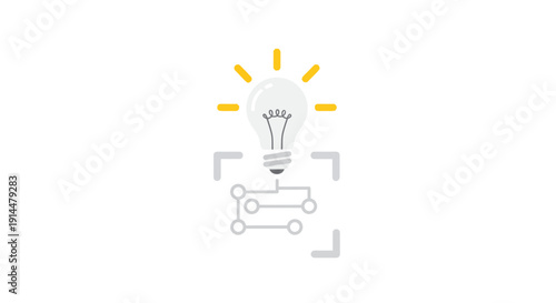 Light Bulb Icon with Bright Idea.