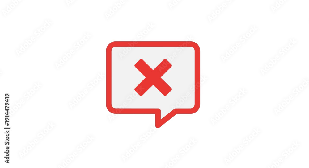 Fototapeta premium Red Cross Symbol in Speech Bubble.