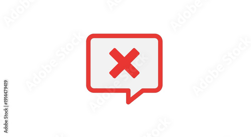 Red Cross Symbol in Speech Bubble.