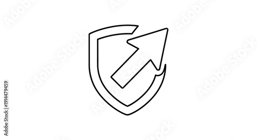 Shield Protection Security Icon Symbol Logo Design.