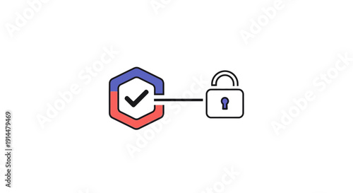 Shield with Check Mark and Lock.