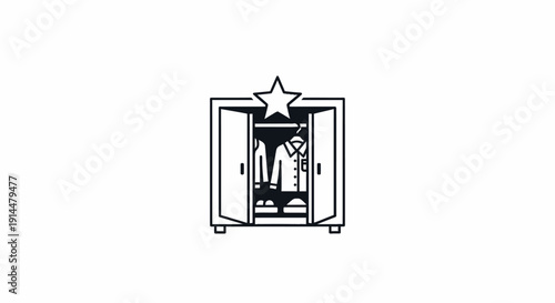 Simple Black and White Safe Illustration.