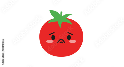 Angry Tomato Cartoon Character with Facial Expression.