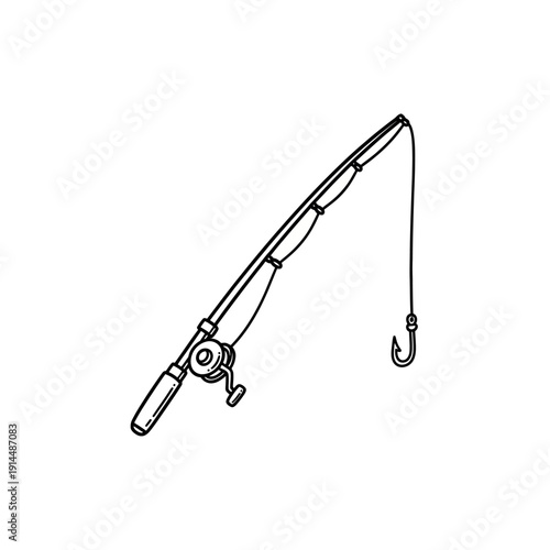 Fishing Rod and Hook Equipment for Recreational or Professional Angling Activities