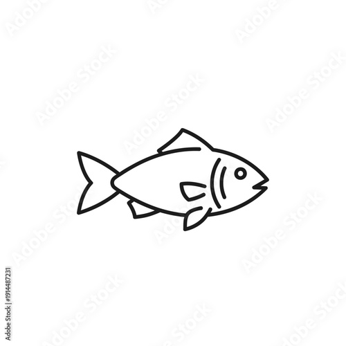 Healthy Fresh Fish Illustration for Seafood Nutrition or Culinary Design