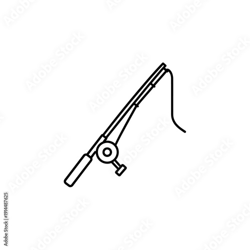 Minimalist Illustration of a Fishing Rod for Outdoor Recreation and Angling