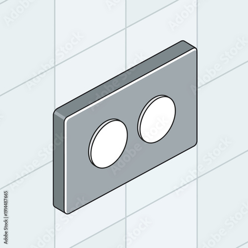 Double Electrical Outlet on a Tiled Wall.