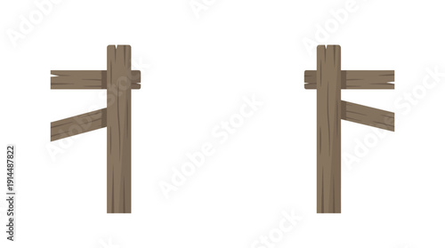Gate Posts d flat vector isolated white background
