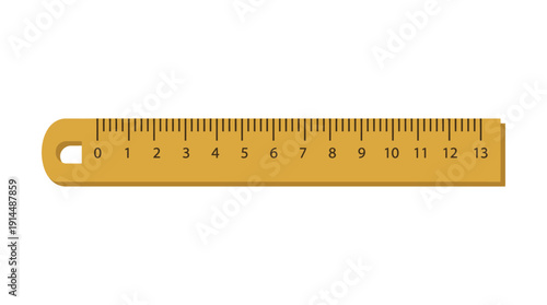 Ruler d flat vector isolated white background