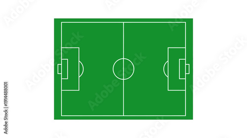 Soccer Field d flat vector isolated white background