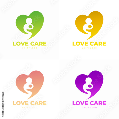 Abstract charity logo and love design illustration, unity logos