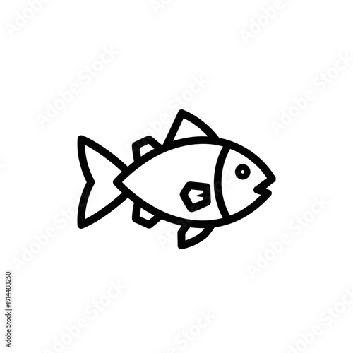 Simple Cartoon Fish Illustration for Marine Life Themes and Educational Content