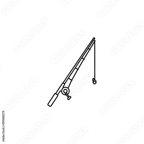 Simple Fishing Rod with Line and Hook for Recreational Angling