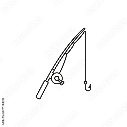 Simple Fishing Rod with Hook for Freshwater or Saltwater Angling