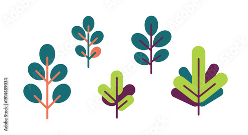 Exotic Plant Line creative abstract concept vector
