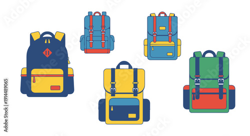 Explorer Backpack modern color style illustration