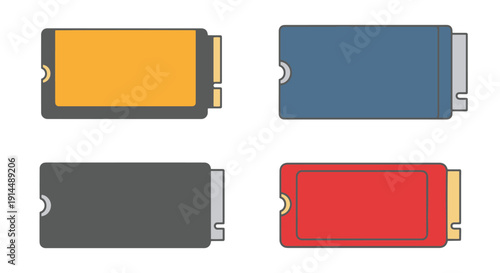 External SSD Line soft tone color illustration