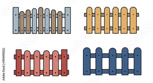 Fence Line art abstract colorful illustration