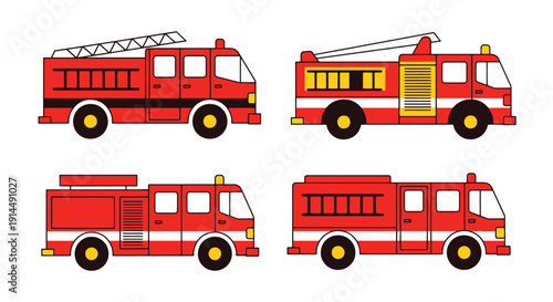 Fire Engine Line art clean creative tone vector