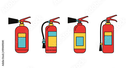 Fire Extinguisher creative soft tone vector