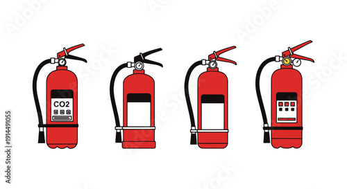 Fire Extinguisher flat illustration minimal elegant color