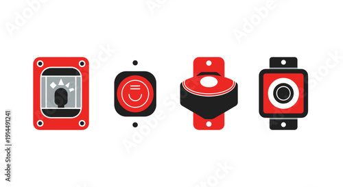 Fire Call Point Line minimal elegant tone vector