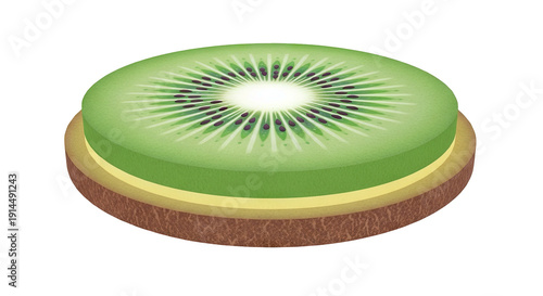 Cross-section of a kiwi fruit slice