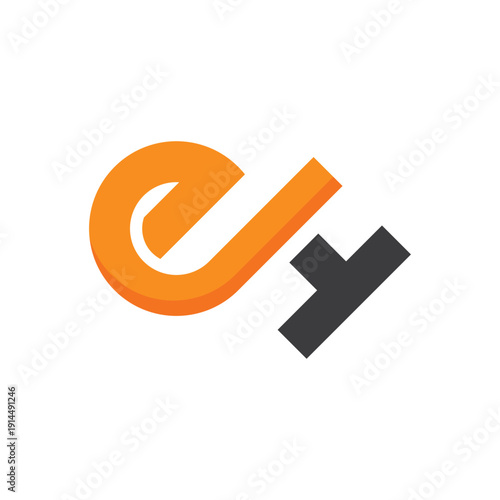 combination of e and h letter logo vector icon illustration