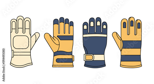 Fire Resistant Glove minimal elegant tone vector