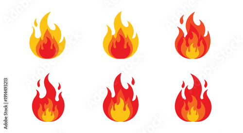 Fire Line art vector color clean design modern soft tone illustration