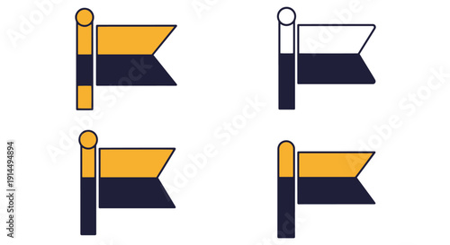 Flag Top Line art creative soft tone vector