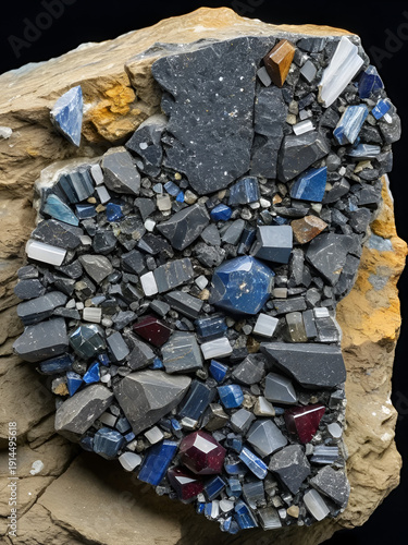 Schist with almandine garnet, staurolite, kyanite, and muscovite