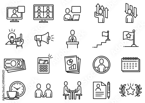 ビジネス・ヒューマンアイコン01　Business Human Icons