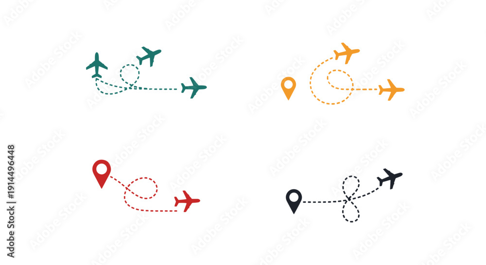 Obraz premium Flight Route Line abstract smooth color vector