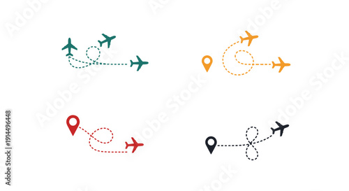 Flight Route Line abstract smooth color vector