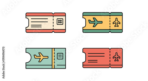 Flight Ticket Line dynamic abstract creative vector