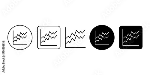Chart Line Analytics Line Icon Outline Collection for Business Reports
