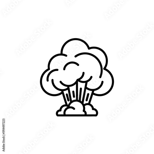 Cartoon Explosion Icon Representing Impact and Power Illustration